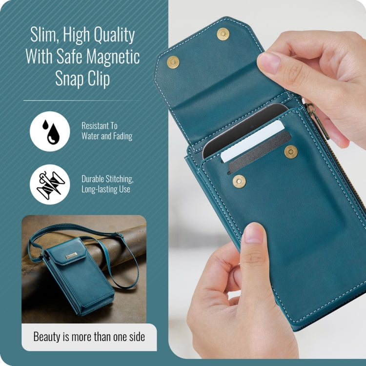 CaseMe Me40 Vertical Multifunctional Shoulder Crossbody Phone Bag(Blue Green) -  by CaseMe | Online Shopping South Africa | PMC Jewellery | Buy Now Pay Later Mobicred