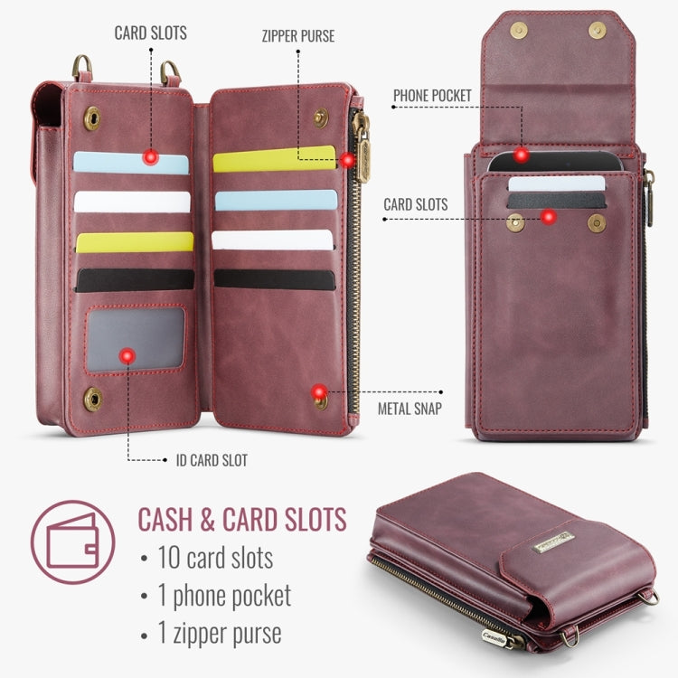 CaseMe Me40 Vertical Multifunctional Shoulder Crossbody Phone Bag(Red) -  by CaseMe | Online Shopping South Africa | PMC Jewellery | Buy Now Pay Later Mobicred