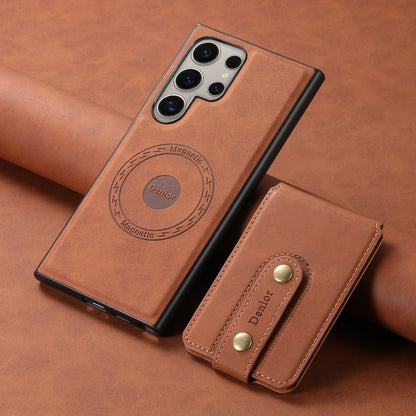 For Samsung Galaxy S24 Ultra 5G Denior D14 NK Retro Pattern MagSafe Magnetic Card Holder Leather Phone Case(Brown) - Galaxy S24 Ultra 5G Cases by Denior | Online Shopping South Africa | PMC Jewellery | Buy Now Pay Later Mobicred