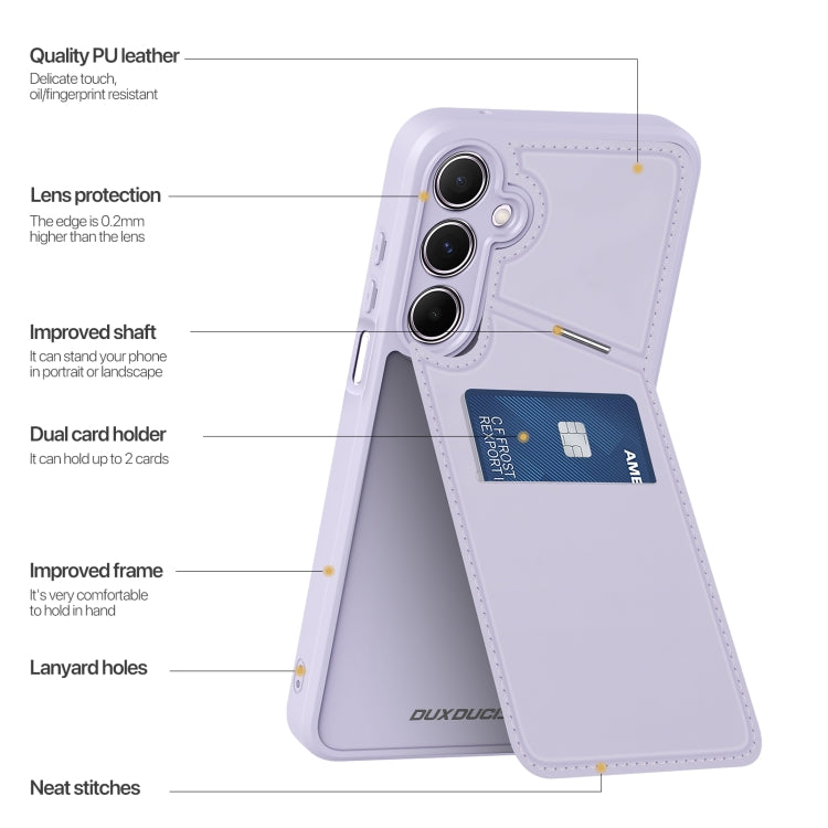 For Samsung Galaxy A15 4G/5G DUX DUCIS Rafi II Series RFID Holder Phone Case(Purple) - Galaxy Phone Cases by DUX DUCIS | Online Shopping South Africa | PMC Jewellery | Buy Now Pay Later Mobicred