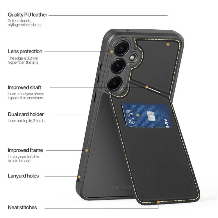 For Samsung Galaxy A55 5G DUX DUCIS Rafi II Series RFID Holder Phone Case(Black) - Galaxy Phone Cases by DUX DUCIS | Online Shopping South Africa | PMC Jewellery | Buy Now Pay Later Mobicred