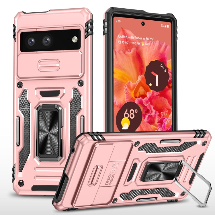 For Google Pixel 9/9 Pro Armor PC + TPU Camera Shield Phone Case(Rose Gold) - Google Cases by PMC Jewellery | Online Shopping South Africa | PMC Jewellery | Buy Now Pay Later Mobicred