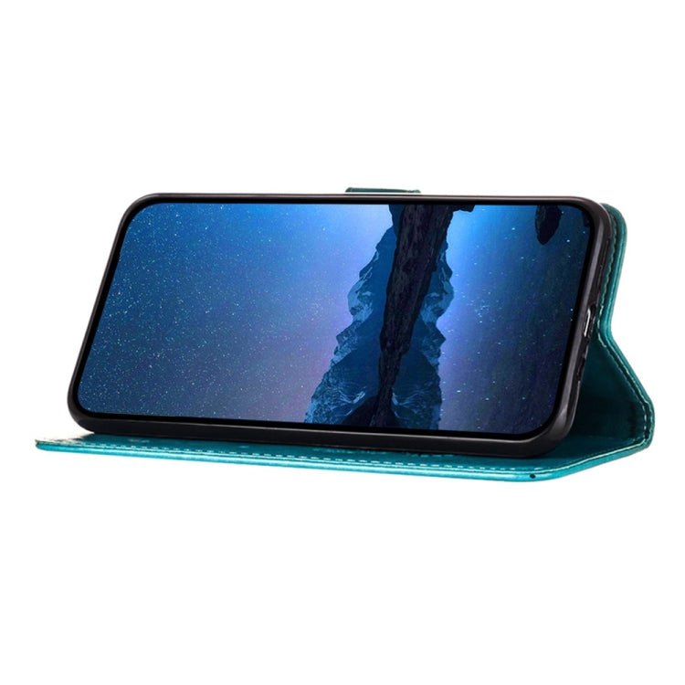 For Tecno Spark Go 2024 / Spark 20C Embossed Butterfly Leather Phone Case(Blue) - Tecno Cases by PMC Jewellery | Online Shopping South Africa | PMC Jewellery | Buy Now Pay Later Mobicred