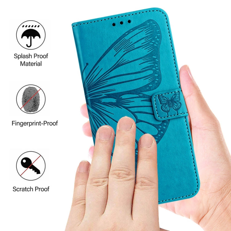 For Tecno Spark Go 2024 / Spark 20C Embossed Butterfly Leather Phone Case(Blue) - Tecno Cases by PMC Jewellery | Online Shopping South Africa | PMC Jewellery | Buy Now Pay Later Mobicred