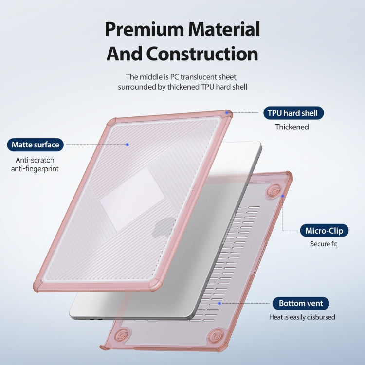 For MacBook Air/Pro 13.3 2016-2021 A1706 DUX DUCIS LCGH Laptop Frosted Protective Case(Pink) - MacBook Cases by DUX DUCIS | Online Shopping South Africa | PMC Jewellery | Buy Now Pay Later Mobicred