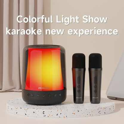 Zealot S66M RGB Rhythmic Light Karaoke Wireless Speaker, Style:Dual Mic(Black) - Desktop Speaker by ZEALOT | Online Shopping South Africa | PMC Jewellery | Buy Now Pay Later Mobicred