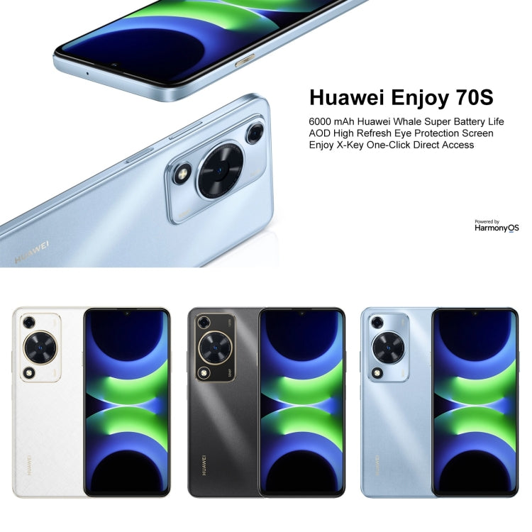 HUAWEI Enjoy 70S, 8GB+128GB, Side Fingerprint Identification, 6.75 inch HarmonyOS 4.2 Octa Core 2.4GHz, Network: 4G, Not Support Google Play(White) - Huawei Mate & P by Huawei | Online Shopping South Africa | PMC Jewellery | Buy Now Pay Later Mobicred