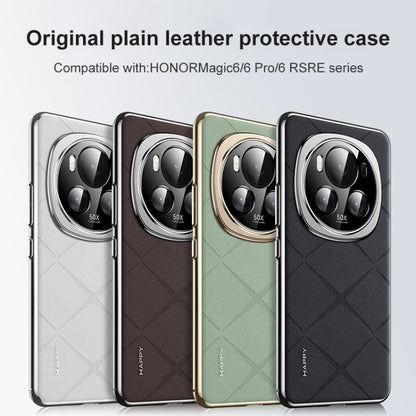 For Honor Magic6 Pro Plain Leather PC Phone Case(Wine Red) - Honor Cases by PMC Jewellery | Online Shopping South Africa | PMC Jewellery | Buy Now Pay Later Mobicred