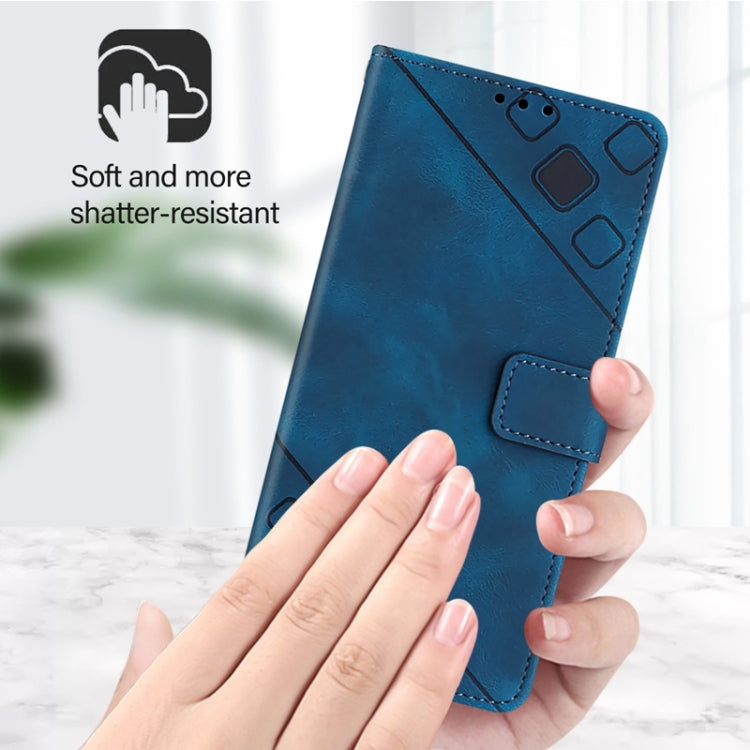 For Tecno Spark Go 2024 / Spark 20C Skin Feel Embossed Leather Phone Case(Blue) - Tecno Cases by PMC Jewellery | Online Shopping South Africa | PMC Jewellery | Buy Now Pay Later Mobicred