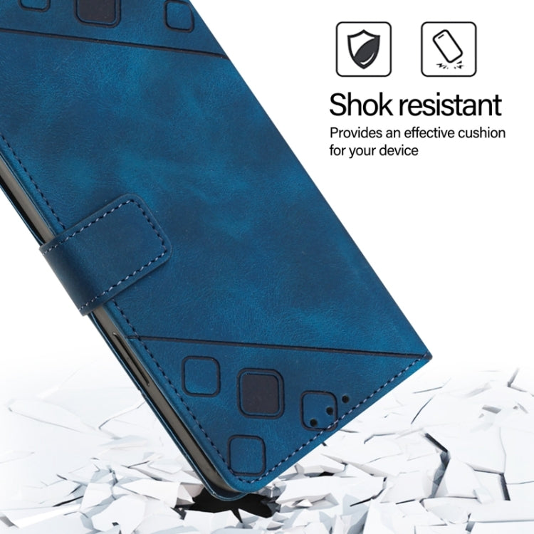 For Tecno Spark Go 2024 / Spark 20C Skin Feel Embossed Leather Phone Case(Blue) - Tecno Cases by PMC Jewellery | Online Shopping South Africa | PMC Jewellery | Buy Now Pay Later Mobicred