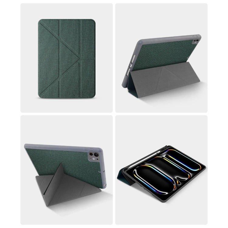 For iPad Air 11 2024 / Air 2022 10.9 Mutural Multi-fold Smart Leather Tablet Case(Green) - iPad Air 11 2024 Cases by Mutural | Online Shopping South Africa | PMC Jewellery | Buy Now Pay Later Mobicred