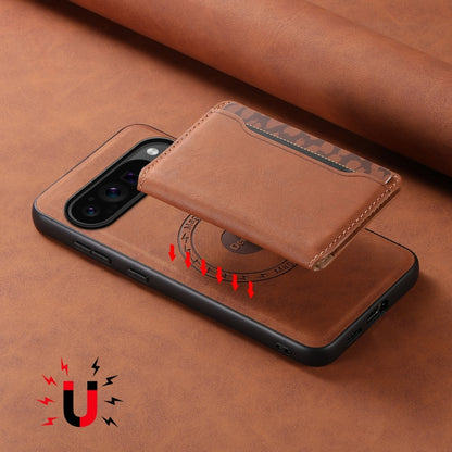 For Google Pixel 9 Pro Denior D13 Retro Texture Leather MagSafe Card Bag Phone Case(Brown) - Google Cases by Denior | Online Shopping South Africa | PMC Jewellery | Buy Now Pay Later Mobicred