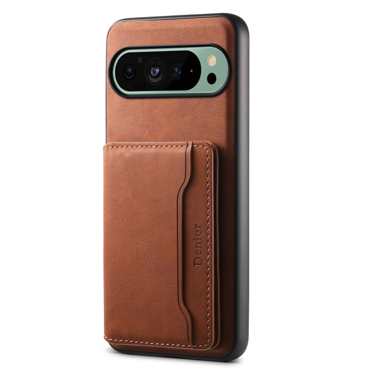 For Google Pixel 9 Denior D13 Retro Texture Leather MagSafe Card Bag Phone Case(Brown) - Google Cases by Denior | Online Shopping South Africa | PMC Jewellery | Buy Now Pay Later Mobicred