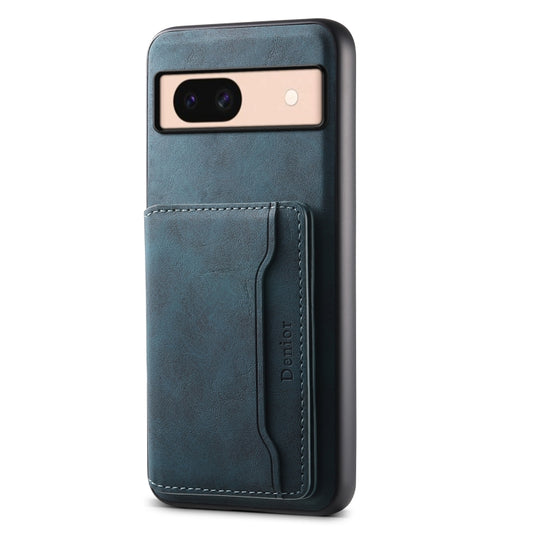 For Google Pixel 8a Denior D13 Retro Texture Leather MagSafe Card Bag Phone Case(Blue) - Google Cases by Denior | Online Shopping South Africa | PMC Jewellery | Buy Now Pay Later Mobicred