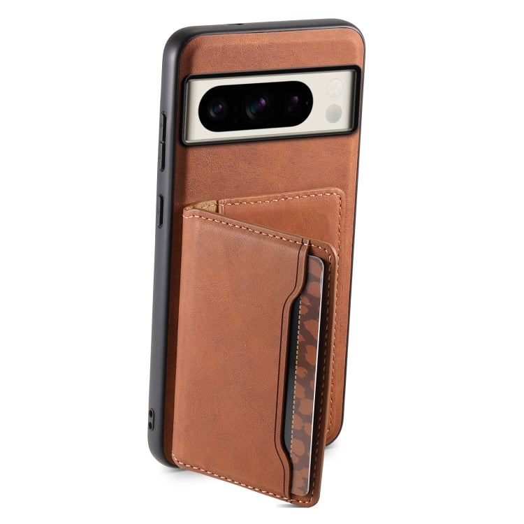 For Google Pixel 8 Pro Denior D13 Retro Texture Leather MagSafe Card Bag Phone Case(Brown) - Google Cases by Denior | Online Shopping South Africa | PMC Jewellery | Buy Now Pay Later Mobicred