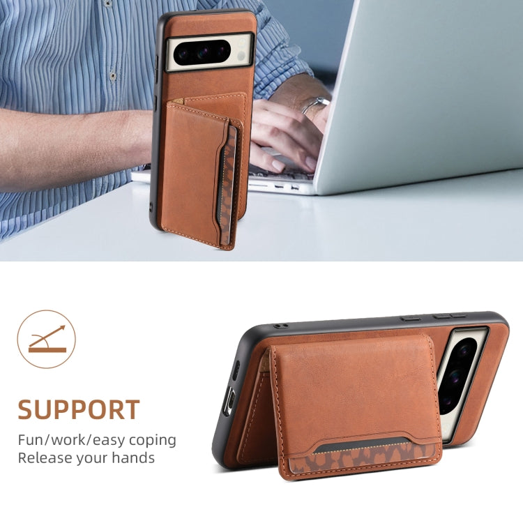 For Google Pixel 8 Pro Denior D13 Retro Texture Leather MagSafe Card Bag Phone Case(Brown) - Google Cases by Denior | Online Shopping South Africa | PMC Jewellery | Buy Now Pay Later Mobicred