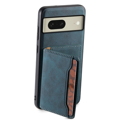 For Google Pixel 8 Denior D13 Retro Texture Leather MagSafe Card Bag Phone Case(Blue) - Google Cases by Denior | Online Shopping South Africa | PMC Jewellery | Buy Now Pay Later Mobicred