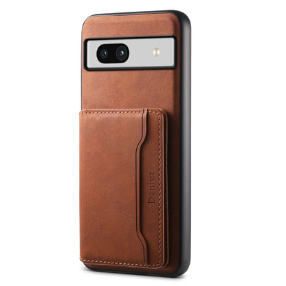 For Google Pixel 7a Denior D13 Retro Texture Leather MagSafe Card Bag Phone Case(Brown) - Google Cases by Denior | Online Shopping South Africa | PMC Jewellery | Buy Now Pay Later Mobicred