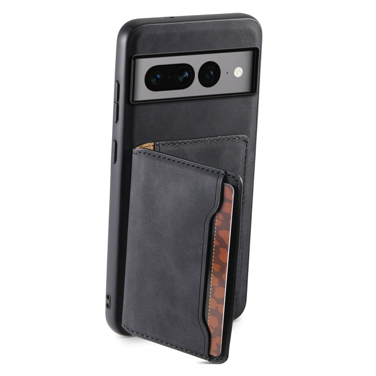 For Google Pixel 7 Pro 5G Denior D13 Retro Texture Leather MagSafe Card Bag Phone Case(Black) - Google Cases by Denior | Online Shopping South Africa | PMC Jewellery | Buy Now Pay Later Mobicred