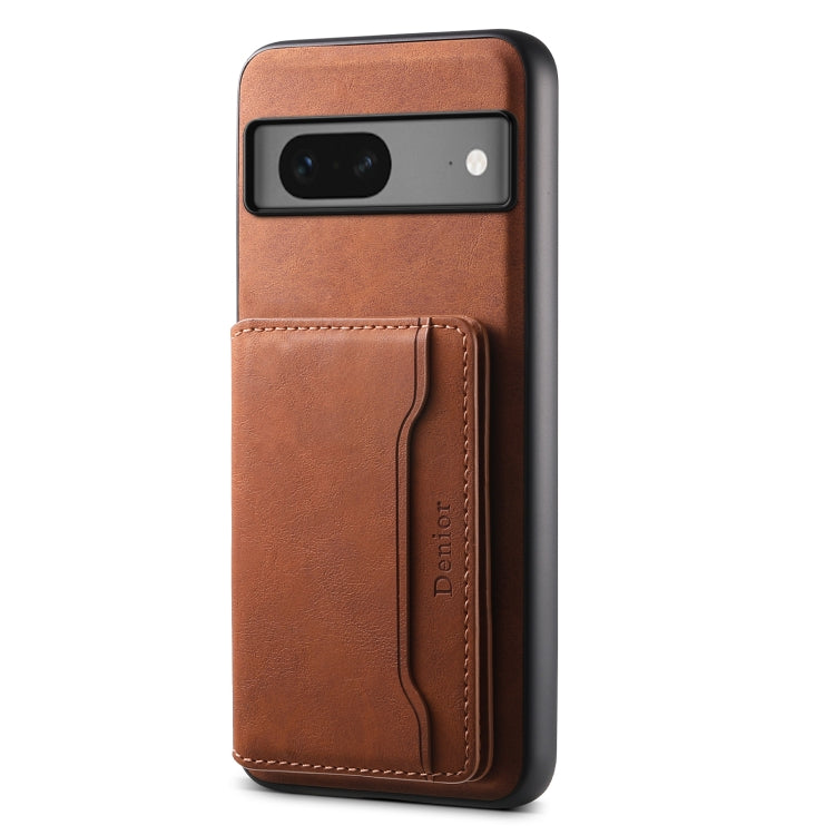 For Google Pixel 7 5G Denior D13 Retro Texture Leather MagSafe Card Bag Phone Case(Brown) - Google Cases by Denior | Online Shopping South Africa | PMC Jewellery | Buy Now Pay Later Mobicred