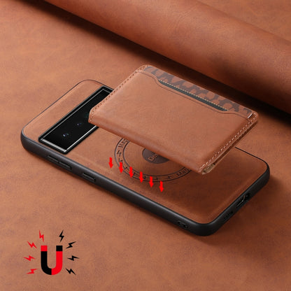 For Google Pixel 6 Pro Denior D13 Retro Texture Leather MagSafe Card Bag Phone Case(Brown) - Google Cases by Denior | Online Shopping South Africa | PMC Jewellery | Buy Now Pay Later Mobicred