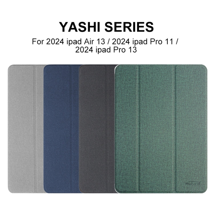 For iPad Pro 11 2024 Mutural YASHI Series Tablet Leather Smart Case(Grey) - iPad Pro 11 2024 Cases by Mutural | Online Shopping South Africa | PMC Jewellery | Buy Now Pay Later Mobicred