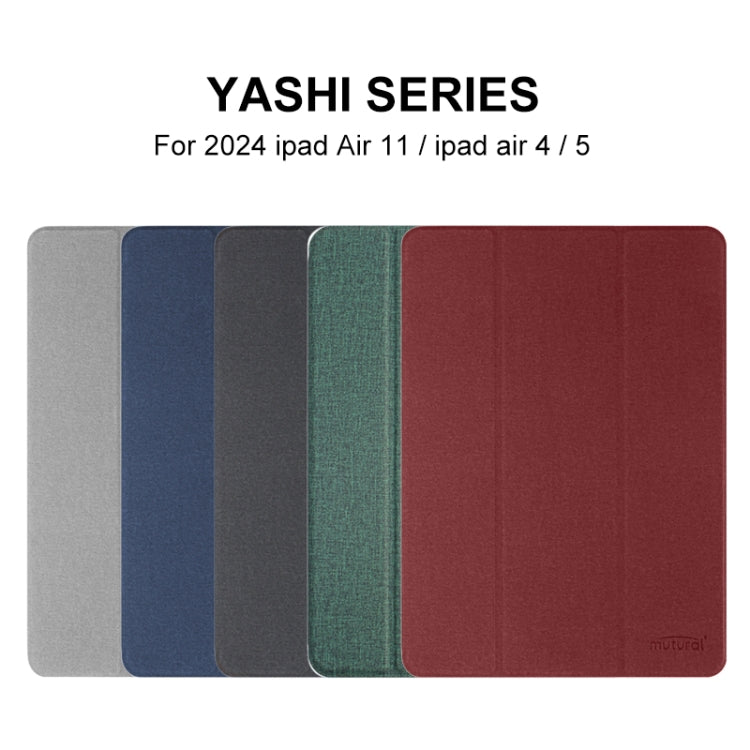 For iPad Air 11 2024 / Air 2022 10.9 Mutural YASHI Series Tablet Leather Smart Case(Green) - iPad Air 11 2024 Cases by Mutural | Online Shopping South Africa | PMC Jewellery | Buy Now Pay Later Mobicred