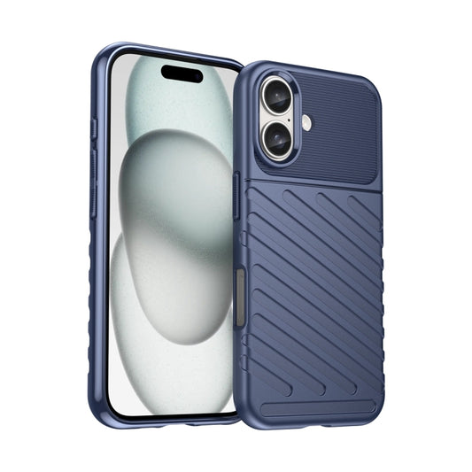 For iPhone 16 Thunderbolt Shockproof Soft TPU Phone Case(Blue) - iPhone 16 Cases by PMC Jewellery | Online Shopping South Africa | PMC Jewellery | Buy Now Pay Later Mobicred