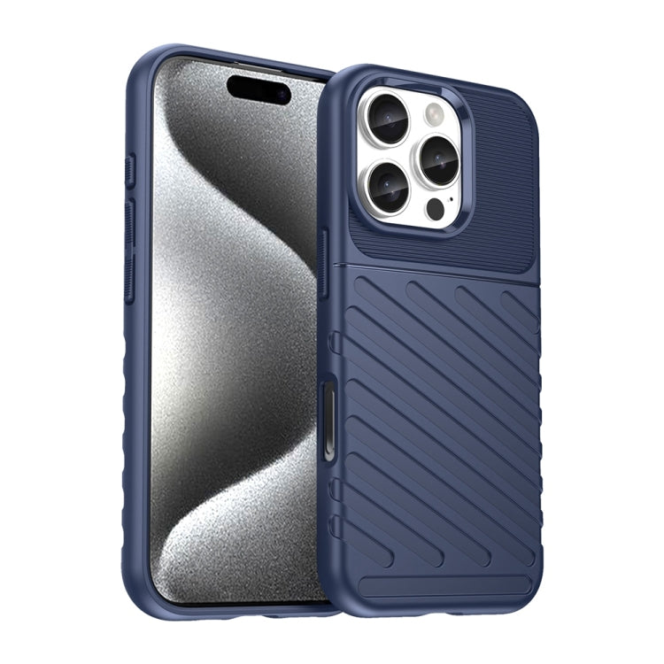 For iPhone 16 Pro Thunderbolt Shockproof Soft TPU Phone Case(Blue) - iPhone 16 Pro Cases by PMC Jewellery | Online Shopping South Africa | PMC Jewellery | Buy Now Pay Later Mobicred