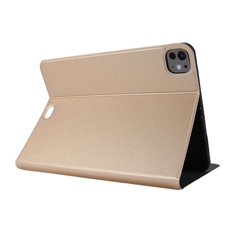 For iPad Pro 11 2024 Stretch Voltage Plain Leather Smart Tablet Case(Gold) - iPad Pro 11 2024 Cases by PMC Jewellery | Online Shopping South Africa | PMC Jewellery | Buy Now Pay Later Mobicred