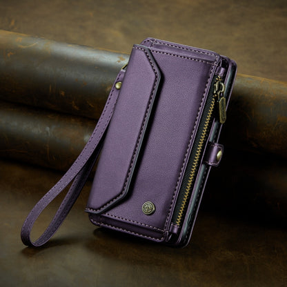 For iPhone 12 Pro Max CaseMe C36 Card Slots Zipper Wallet RFID Anti-theft Leather Phone Case(Purple) - iPhone 12 Pro Max Cases by CaseMe | Online Shopping South Africa | PMC Jewellery | Buy Now Pay Later Mobicred