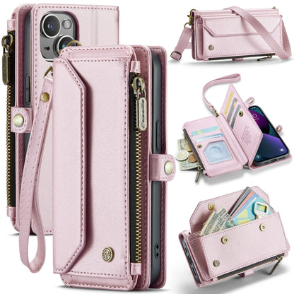 For iPhone 13 mini CaseMe C36 Card Slots Zipper Wallet RFID Anti-theft Leather Phone Case(Pink) - iPhone 13 mini Cases by CaseMe | Online Shopping South Africa | PMC Jewellery | Buy Now Pay Later Mobicred