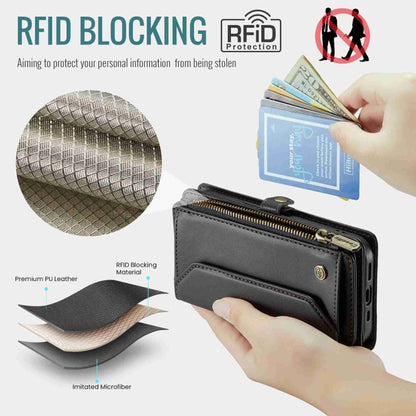 For iPhone 14 CaseMe C36 Card Slots Zipper Wallet RFID Anti-theft Leather Phone Case(Black) - iPhone 14 Cases by CaseMe | Online Shopping South Africa | PMC Jewellery | Buy Now Pay Later Mobicred