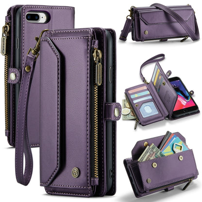 For iPhone 8 Plus / 7 Plus / 6 Plus CaseMe C36 Card Slots Zipper Wallet RFID Anti-theft Leather Phone Case(Purple) - More iPhone Cases by CaseMe | Online Shopping South Africa | PMC Jewellery | Buy Now Pay Later Mobicred