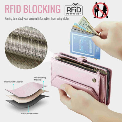 For iPhone 8 Plus / 7 Plus / 6 Plus CaseMe C36 Card Slots Zipper Wallet RFID Anti-theft Leather Phone Case(Pink) - More iPhone Cases by CaseMe | Online Shopping South Africa | PMC Jewellery | Buy Now Pay Later Mobicred