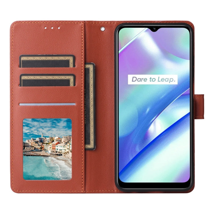 For Realme C33 Multifunctional Horizontal Flip Leather Phone Case with Three Card Slot(Brown) - Realme Cases by PMC Jewellery | Online Shopping South Africa | PMC Jewellery | Buy Now Pay Later Mobicred