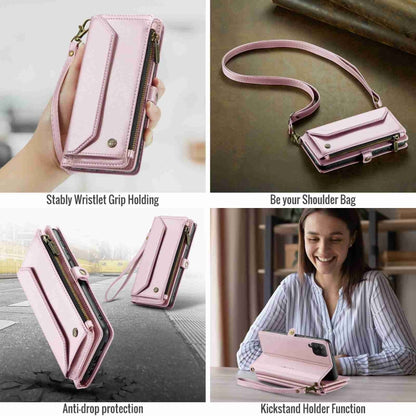 For Samsung Galaxy A12 5G CaseMe C36 Card Slots Zipper Wallet RFID Anti-theft Leather Phone Case(Pink) - Galaxy Phone Cases by CaseMe | Online Shopping South Africa | PMC Jewellery | Buy Now Pay Later Mobicred