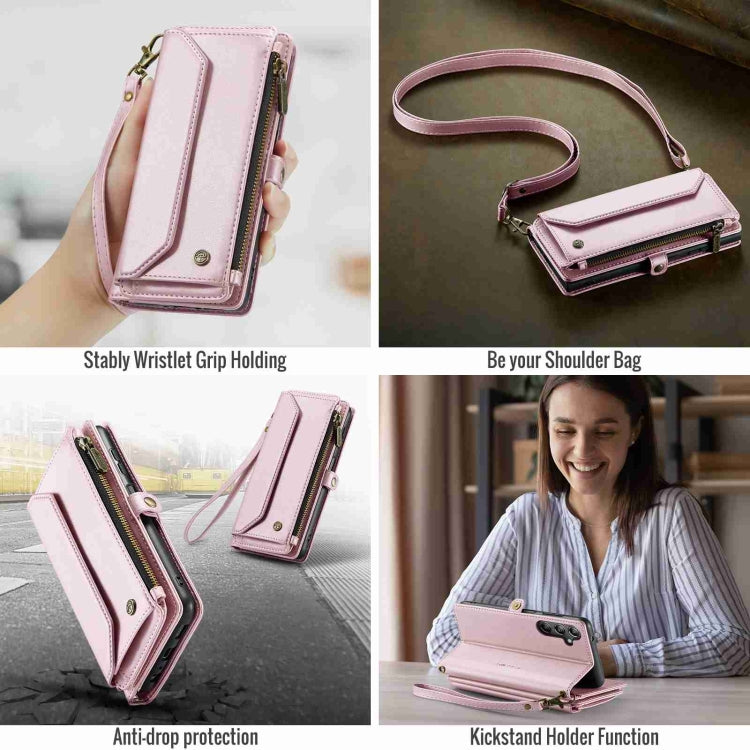 For Samsung Galaxy A14 5G / 4G CaseMe C36 Card Slots Zipper Wallet RFID Anti-theft Leather Phone Case(Pink) - Galaxy Phone Cases by CaseMe | Online Shopping South Africa | PMC Jewellery | Buy Now Pay Later Mobicred