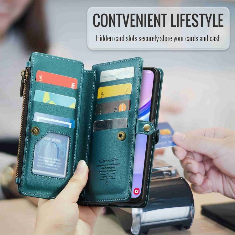 For Samsung Galaxy A15 CaseMe C36 Card Slots Zipper Wallet RFID Anti-theft Leather Phone Case(Blue-green) - Galaxy Phone Cases by CaseMe | Online Shopping South Africa | PMC Jewellery | Buy Now Pay Later Mobicred