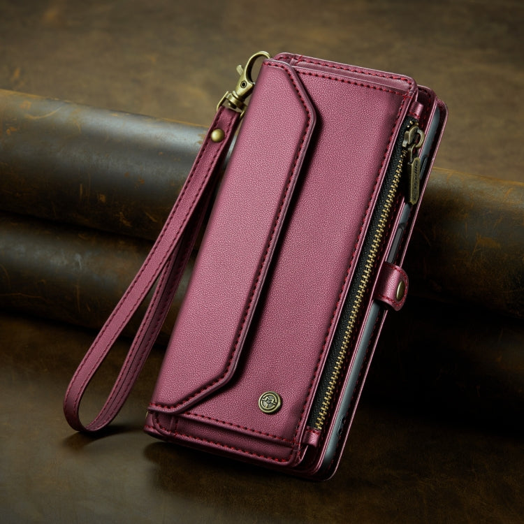 For Samsung Galaxy A23 CaseMe C36 Card Slots Zipper Wallet RFID Anti-theft Leather Phone Case(Wine Red) - Galaxy Phone Cases by CaseMe | Online Shopping South Africa | PMC Jewellery | Buy Now Pay Later Mobicred