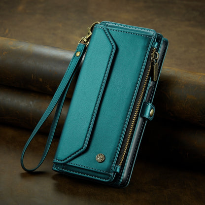 For Samsung Galaxy A30s / A50s / A50 CaseMe C36 Card Slots Zipper Wallet RFID Anti-theft Leather Phone Case(Blue-green) - Galaxy Phone Cases by CaseMe | Online Shopping South Africa | PMC Jewellery | Buy Now Pay Later Mobicred