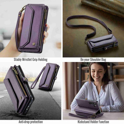 For Samsung Galaxy A55 5G CaseMe C36 Card Slots Zipper Wallet RFID Anti-theft Leather Phone Case(Purple) - Galaxy Phone Cases by CaseMe | Online Shopping South Africa | PMC Jewellery | Buy Now Pay Later Mobicred