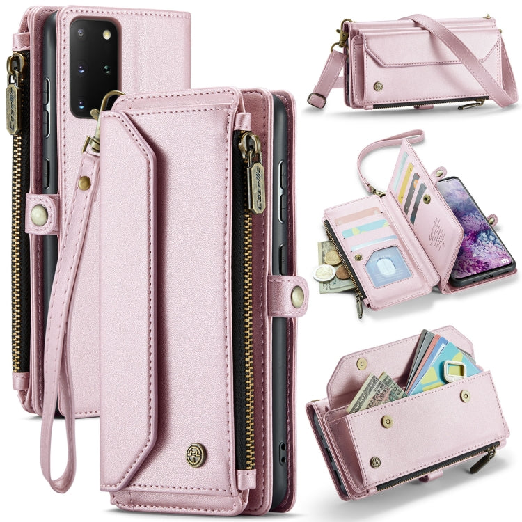 For Samsung Galaxy S20+ CaseMe C36 Card Slots Zipper Wallet RFID Anti-theft Leather Phone Case(Pink) - Galaxy Phone Cases by CaseMe | Online Shopping South Africa | PMC Jewellery | Buy Now Pay Later Mobicred