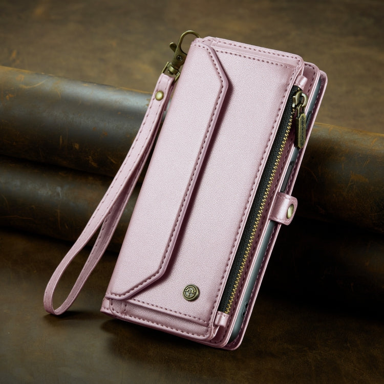 For Samsung Galaxy S20 CaseMe C36 Card Slots Zipper Wallet RFID Anti-theft Leather Phone Case(Pink) - Galaxy Phone Cases by CaseMe | Online Shopping South Africa | PMC Jewellery | Buy Now Pay Later Mobicred