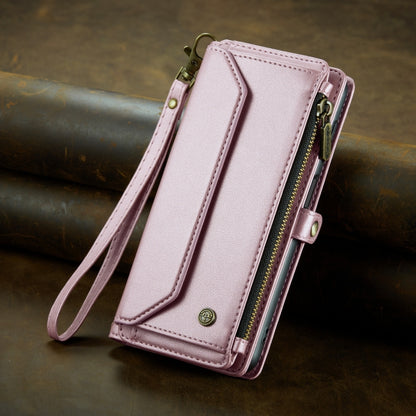 For Samsung Galaxy S21 5G CaseMe C36 Card Slots Zipper Wallet RFID Anti-theft Leather Phone Case(Pink) - Galaxy S21 5G Cases by CaseMe | Online Shopping South Africa | PMC Jewellery | Buy Now Pay Later Mobicred