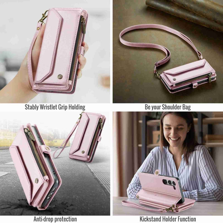 For Samsung Galaxy S23+ 5G CaseMe C36 Card Slots Zipper Wallet RFID Anti-theft Leather Phone Case(Pink) - Galaxy S23+ 5G Cases by CaseMe | Online Shopping South Africa | PMC Jewellery | Buy Now Pay Later Mobicred