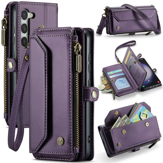 For Samsung Galaxy S23 5G CaseMe C36 Card Slots Zipper Wallet RFID Anti-theft Leather Phone Case(Purple) - Galaxy S23 5G Cases by CaseMe | Online Shopping South Africa | PMC Jewellery | Buy Now Pay Later Mobicred