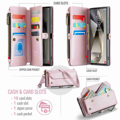 For Samsung Galaxy S24 Ultra 5G CaseMe C36 Card Slots Zipper Wallet RFID Anti-theft Leather Phone Case(Pink) - Galaxy S24 Ultra 5G Cases by CaseMe | Online Shopping South Africa | PMC Jewellery | Buy Now Pay Later Mobicred