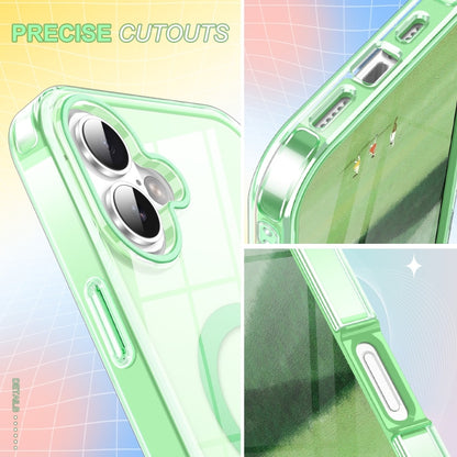 For iPhone 16 Colorful MagSafe Magnetic PC Hybrid TPU Phone Case(Green) - iPhone 16 Cases by PMC Jewellery | Online Shopping South Africa | PMC Jewellery | Buy Now Pay Later Mobicred