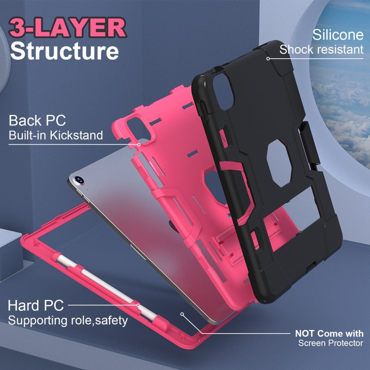 For iPad Air 11 2024 Contrast Color Silicone Acrylic PC Tablet Case with Holder(Black Rose Red) - iPad Air 11 2024 Cases by PMC Jewellery | Online Shopping South Africa | PMC Jewellery | Buy Now Pay Later Mobicred